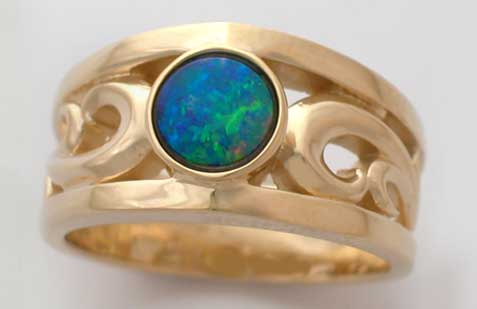 Genuine Australian Opal Custom Designed Ring