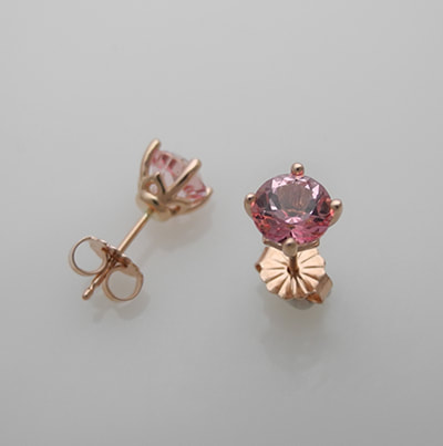14kt Rose Gold Earrings with Pink Topaz