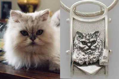Custom Designed Jewelry Carved Cat Pendant