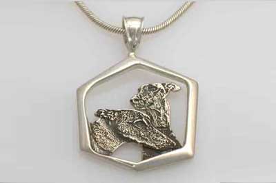 Custom Designed Jewelry Carved Greyhounds Pendant