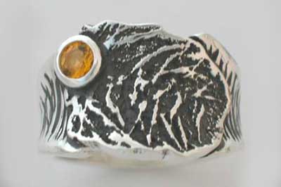 Custom Designed Jewelry Thumb print ring
with citrine