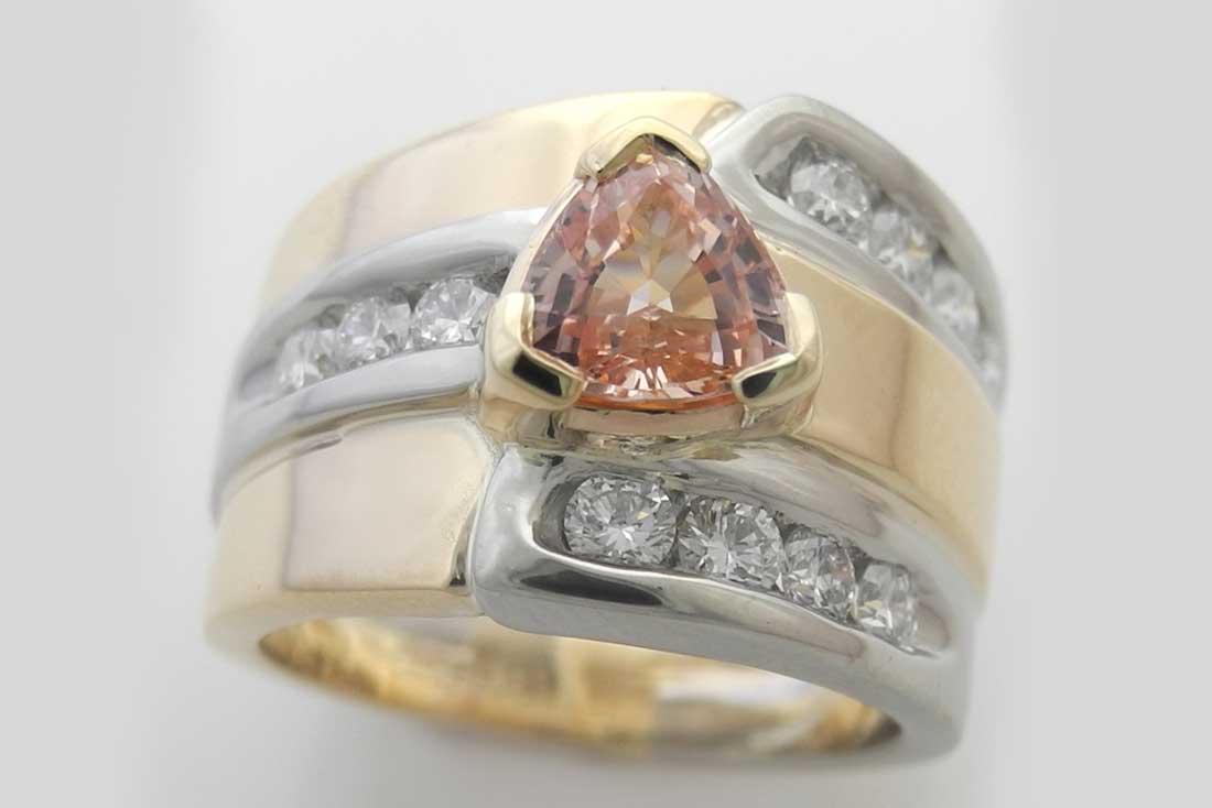 Apricot Sapphire Wedding Ring