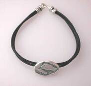 In Memory Greyhound Bracelet with Leather Band