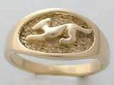Stretching Hound Signet Greyhound Ring