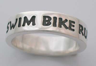 Swim Bike Run Font Ring